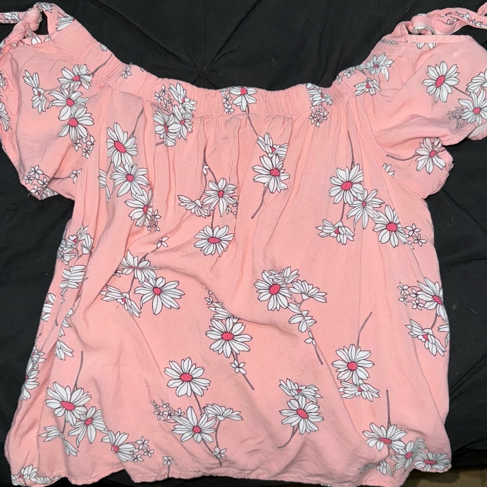 Floral Off-Shoulder Blouse in Pink